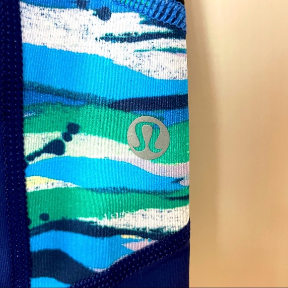 Lululemon Pace Rival Crop Hero Blue Green Pockets - Picture 5 of 8